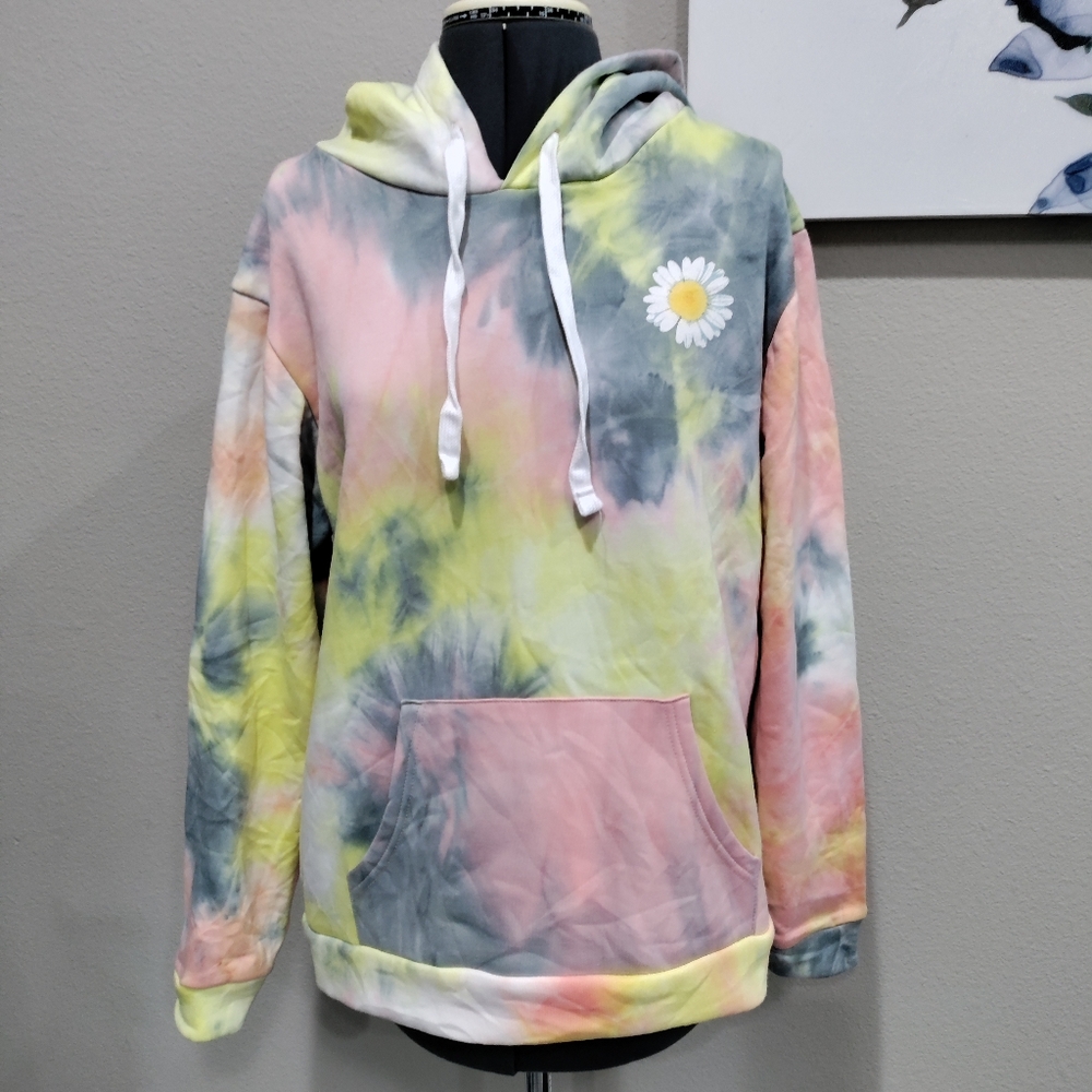 Cult Favorite pastel tyedye hoodie women's size Medium